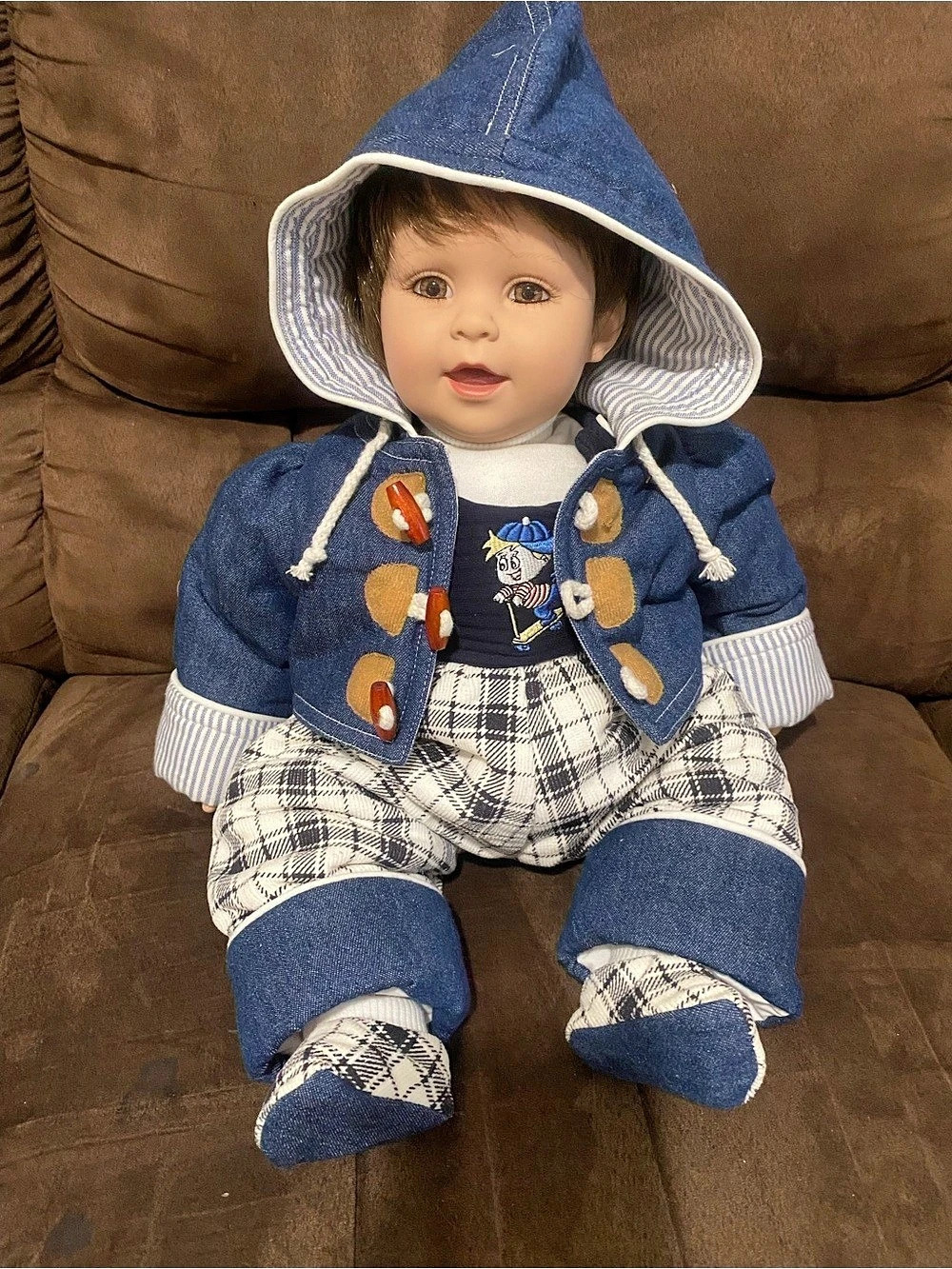 Adora Boy Toddler Blue Plaid Baby Doll Outfit 20’